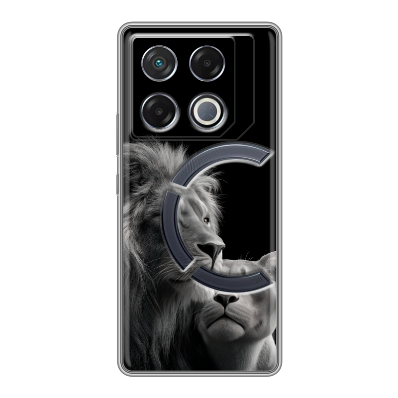 Силиконовый чехол на Infinix GT 20 Pro с принтом Лев кошки Силиконовый чехол на Infinix GT 20 Pro с принтом Лев кошки