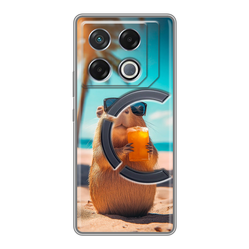 Силиконовый чехол на Infinix GT 20 Pro с принтом Капибара Силиконовый чехол на Infinix GT 20 Pro с принтом Капибара