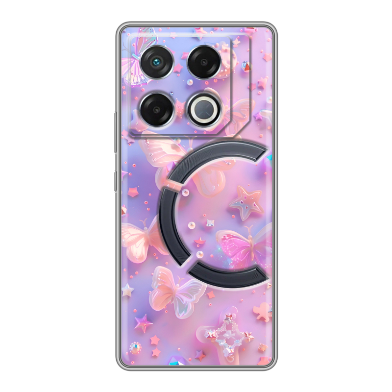 Силиконовый чехол на Infinix GT 20 Pro с принтом Бабочки Силиконовый чехол на Infinix GT 20 Pro с принтом Бабочки