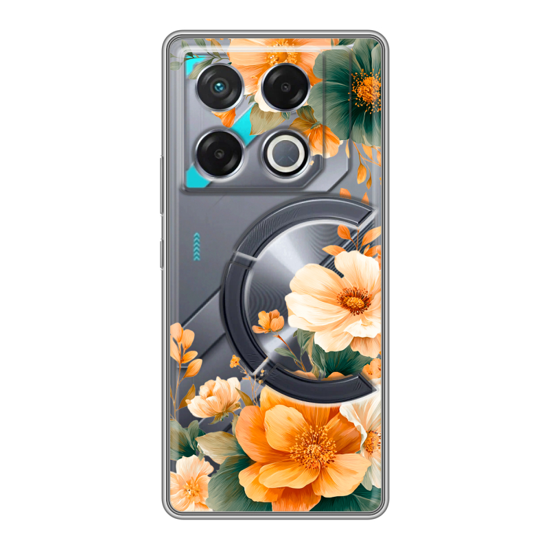 Силиконовый чехол на Infinix GT 20 Pro с принтом Цветы принт Силиконовый чехол на Infinix GT 20 Pro с принтом Цветы принт