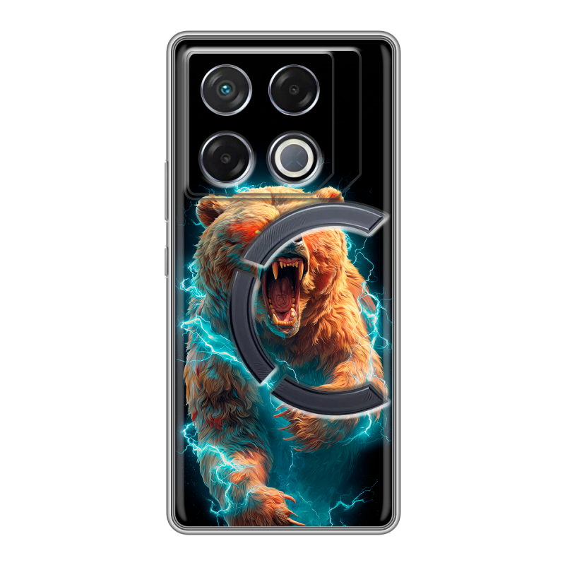 Силиконовый чехол на Infinix GT 20 Pro с принтом Медведь Силиконовый чехол на Infinix GT 20 Pro с принтом Медведь