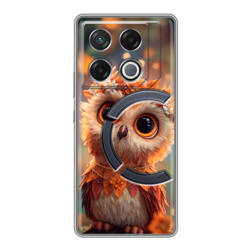 Силиконовый чехол на Infinix GT 20 Pro с принтом Милая сова Силиконовый чехол на Infinix GT 20 Pro с принтом Милая сова