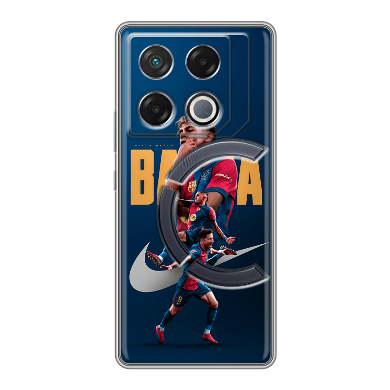 Силиконовый чехол на Infinix GT 20 Pro с принтом Барселона Barca Yamal Силиконовый чехол на Infinix GT 20 Pro с принтом Барселона Barca Yamal