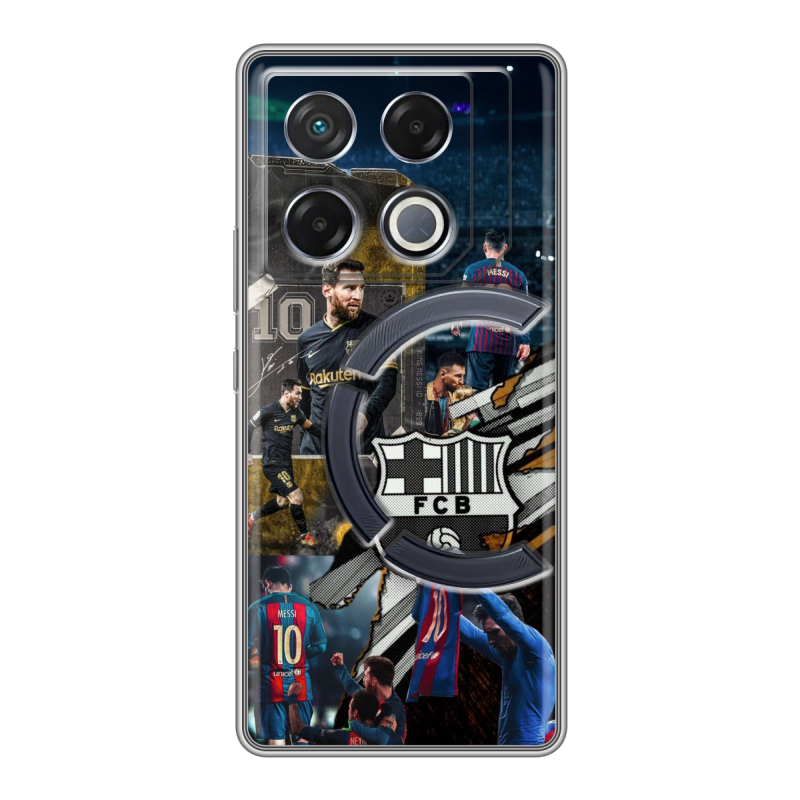 Силиконовый чехол на Infinix GT 20 Pro с принтом Messi Barcelona Силиконовый чехол на Infinix GT 20 Pro с принтом Messi Barcelona