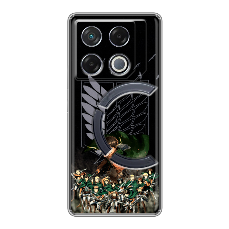 Силиконовый чехол на Infinix GT 20 Pro с принтом Атака титанов Силиконовый чехол на Infinix GT 20 Pro с принтом Атака титанов
