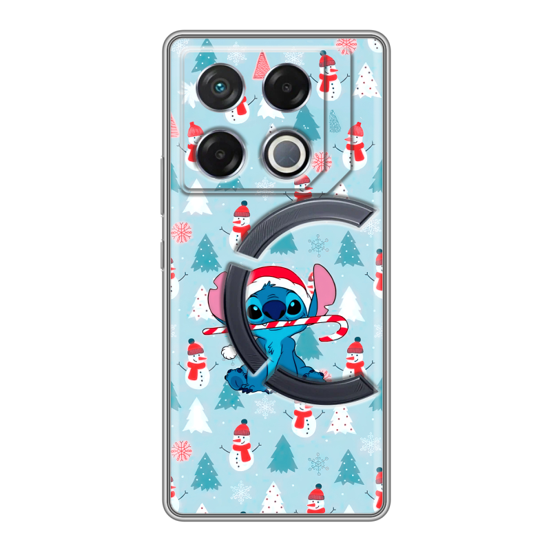 Силиконовый чехол на Infinix GT 20 Pro с принтом Стич Новый год Силиконовый чехол на Infinix GT 20 Pro с принтом Стич Новый год