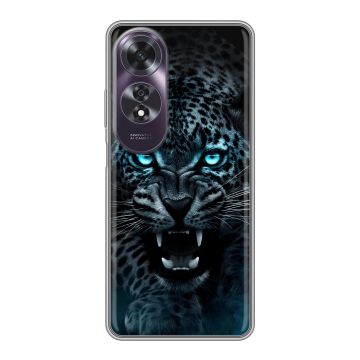 Силиконовый чехол на OPPO A60 с принтом Темный леопард