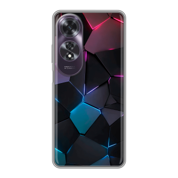 Силиконовый чехол на OPPO A60 с принтом Геометрия неона