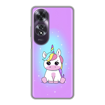 Силиконовый чехол на OPPO A60 с принтом Единорог