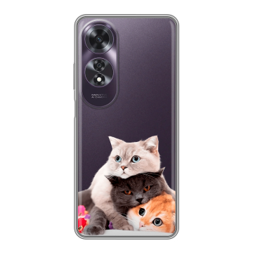 Силиконовый чехол на OPPO A60 с принтом Кошки