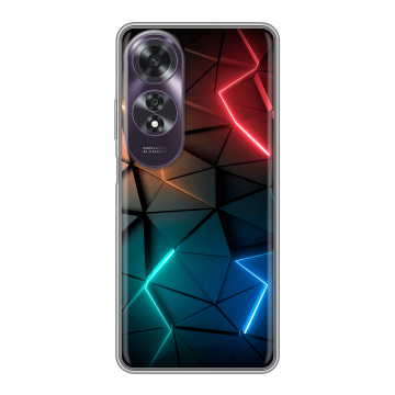Силиконовый чехол на OPPO A60 с принтом Абстракция неон