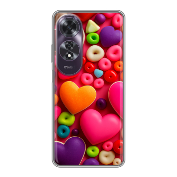 Силиконовый чехол на OPPO A60 с принтом Сердечки Силиконовый чехол на OPPO A60 с принтом Сердечки