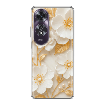 Силиконовый чехол на OPPO A60 с принтом Цветы