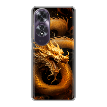 Силиконовый чехол на OPPO A60 с принтом Золотой дракон