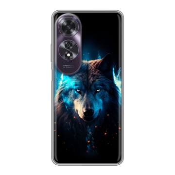 Силиконовый чехол на OPPO A60 с принтом Волк ночной Силиконовый чехол на OPPO A60 с принтом Волк ночной