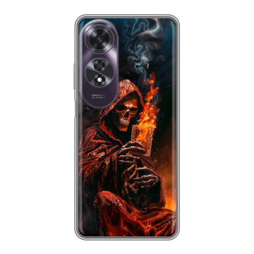 Силиконовый чехол на OPPO A60 с принтом Скелет и карты Силиконовый чехол на OPPO A60 с принтом Скелет и карты
