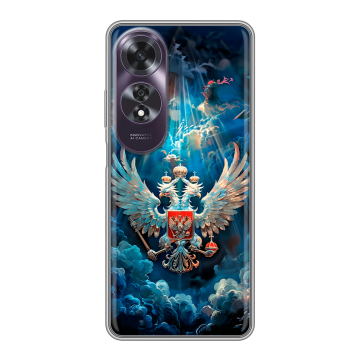 Силиконовый чехол на OPPO A60 с принтом Герб флаг России Силиконовый чехол на OPPO A60 с принтом Герб флаг России