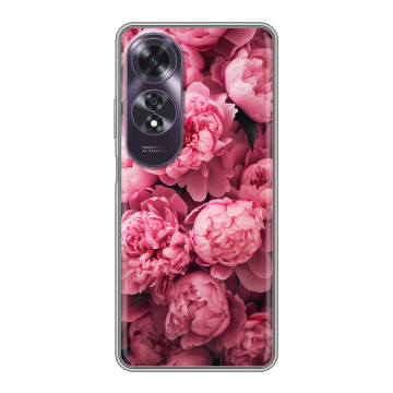 Силиконовый чехол на OPPO A60 с принтом цветы пионы Силиконовый чехол на OPPO A60 с принтом цветы пионы