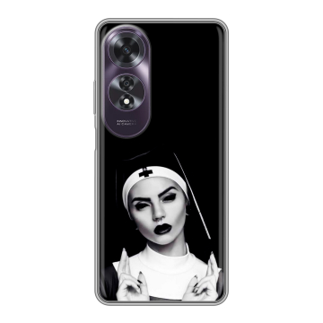 Силиконовый чехол на OPPO A60 с принтом монашка Силиконовый чехол на OPPO A60 с принтом монашка