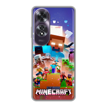 Силиконовый чехол на OPPO A60 с принтом Майнкрафт Minecraft