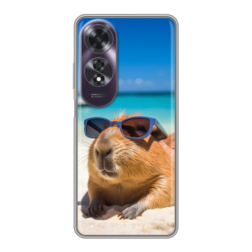 Силиконовый чехол на OPPO A60 с принтом Капибара