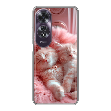 Силиконовый чехол на OPPO A60 с принтом котята котики