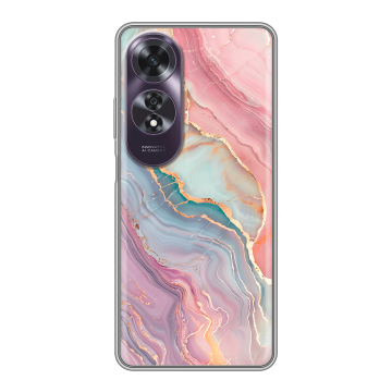 Силиконовый чехол на OPPO A60 с принтом розовый мрамор