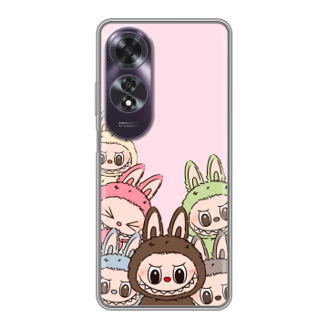 Силиконовый чехол на OPPO A60 с принтом Лабубу