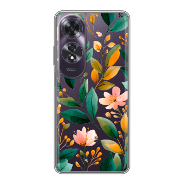 Силиконовый чехол на OPPO A60 с принтом Цветы паттерн