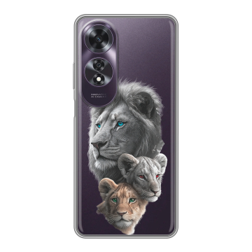 Силиконовый чехол на OPPO A60 с принтом Львы