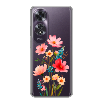 Силиконовый чехол на OPPO A60 с принтом Цветы