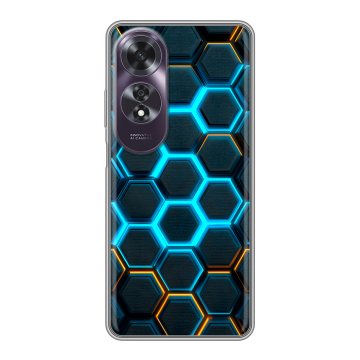Силиконовый чехол на OPPO A60 с принтом Неоновые соты