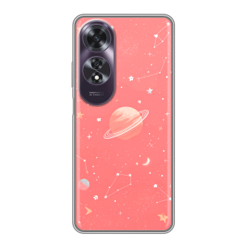 Силиконовый чехол на OPPO A60 с принтом Розовый космос