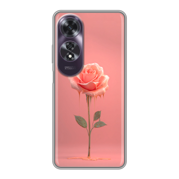 Силиконовый чехол на OPPO A60 с принтом Розовая роза