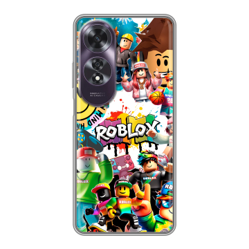 Силиконовый чехол на OPPO A60 с принтом Roblox Роблокс