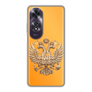 Силиконовый чехол на OPPO A60 с принтом Герб Флаг России