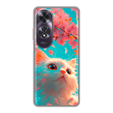 Силиконовый чехол на OPPO A60 с принтом Красивый кот