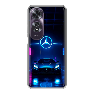 Силиконовый чехол на OPPO A60 с принтом Mercedes Мерседес
