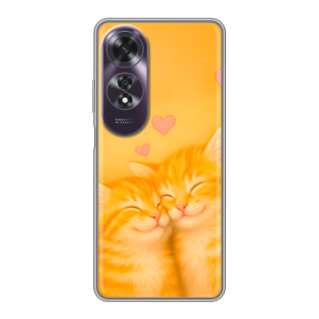Силиконовый чехол на OPPO A60 с принтом Милые котята Силиконовый чехол на OPPO A60 с принтом Милые котята
