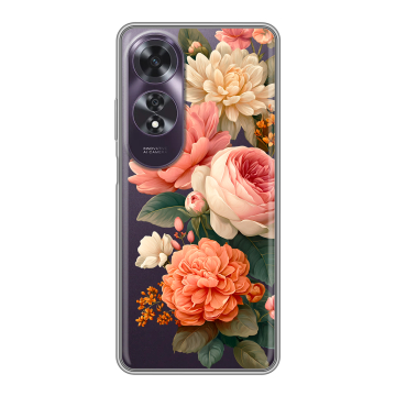 Силиконовый чехол на OPPO A60 с принтом цветы
