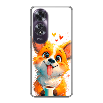 Силиконовый чехол на OPPO A60 с принтом корги Силиконовый чехол на OPPO A60 с принтом корги