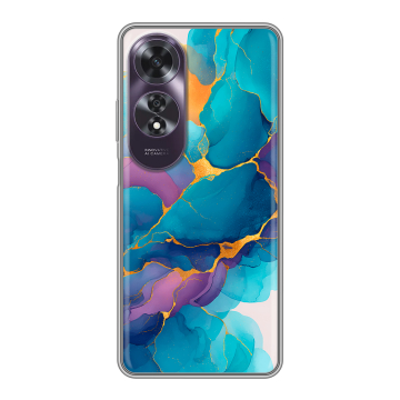 Силиконовый чехол на OPPO A60 с принтом Мрамор блестки