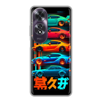 Силиконовый чехол на OPPO A60 с принтом машины тачки