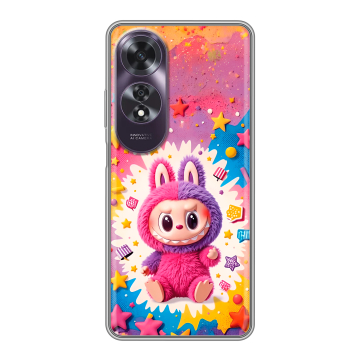 Силиконовый чехол на OPPO A60 с принтом Labubu Лабубу