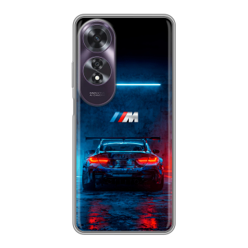 Силиконовый чехол на OPPO A60 с принтом BMW БМВ