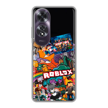 Силиконовый чехол на OPPO A60 с принтом Roblox Роблокс