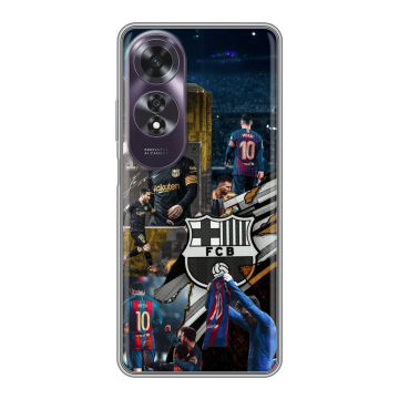 Силиконовый чехол на OPPO A60 с принтом Messi Barcelona