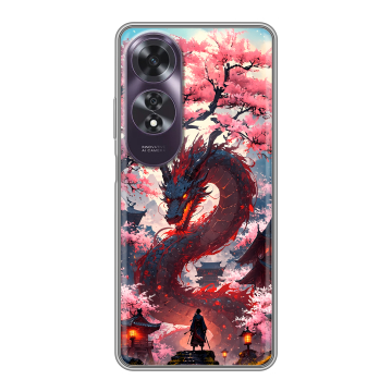 Силиконовый чехол на OPPO A60 с принтом Дракон Японский