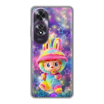 Силиконовый чехол на OPPO A60 с принтом Labubu Лабубу