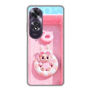 Силиконовый чехол на OPPO A60 с принтом Labubu Лабубу